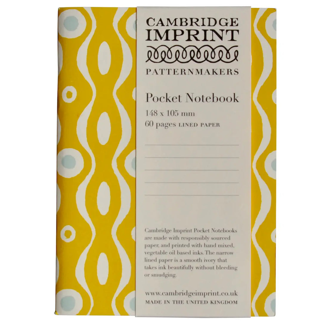 Cambridge Imprint - Pocket Notebook in Persephone Mustard and Turquoise