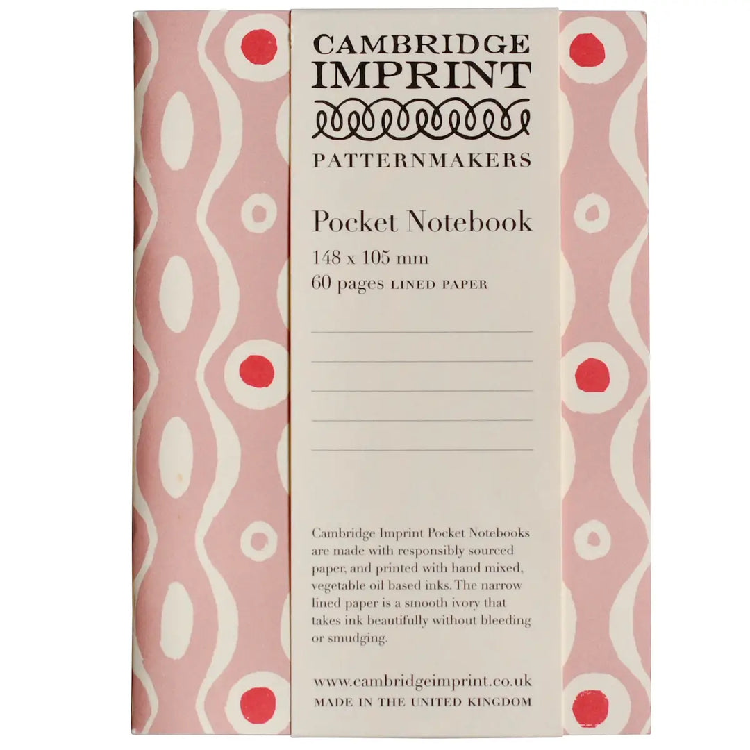 Cambridge Imprint - Pocket Notebook in Persephone Pale Pink and Raspberry