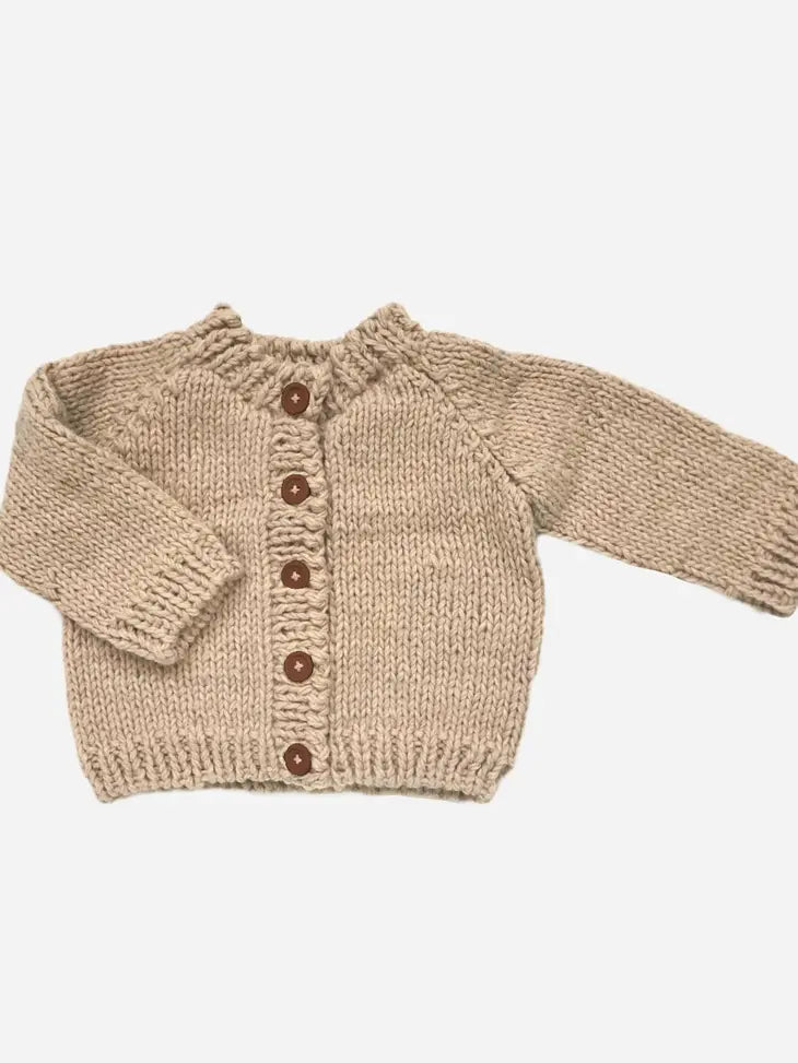 The Blueberry Hill - Classic Cardigan in Latte