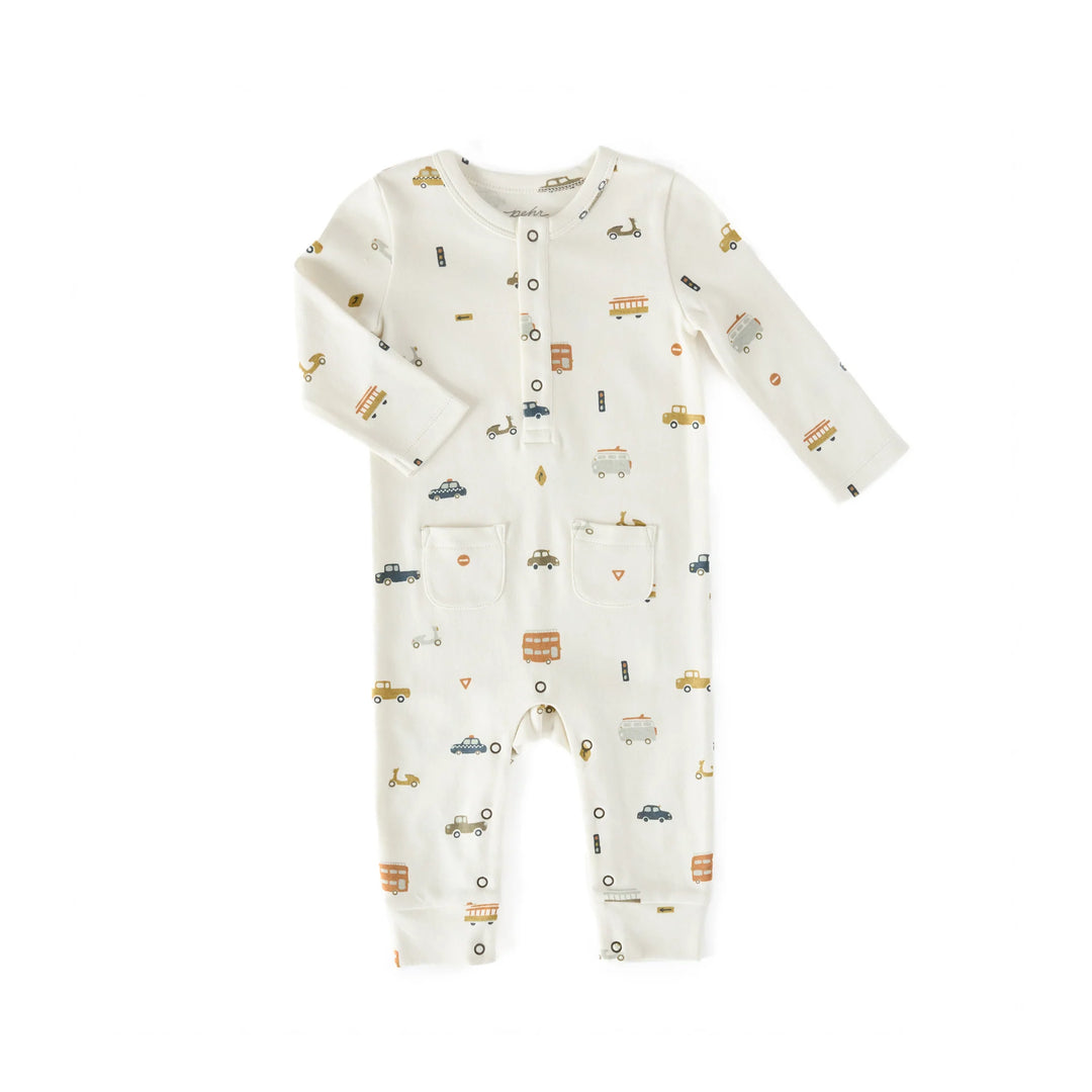 Pehr – Henley Patch Pocket Romper in Rush Hour