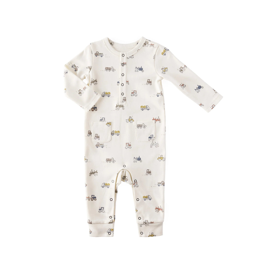 Pehr – Henley Patch Pocket Romper in Field Work