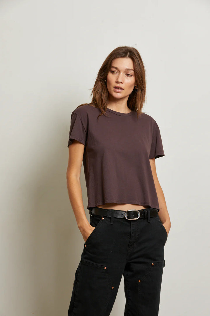 Perfect White Tee - Harley Boxy Crew in Cocoa