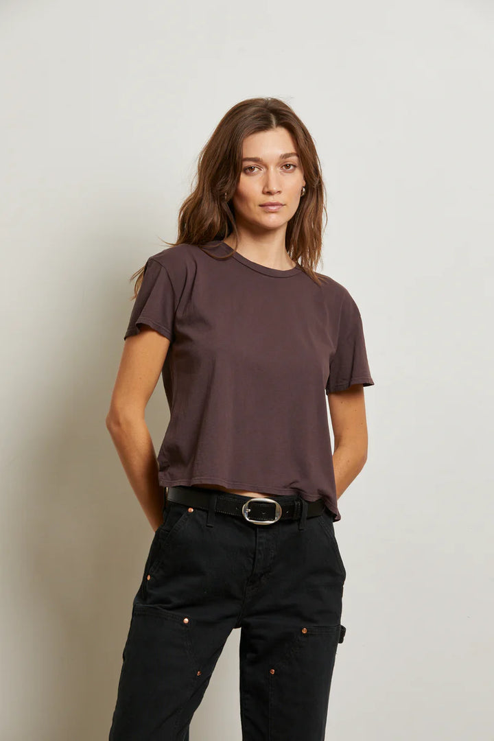 Perfect White Tee - Harley Boxy Crew in Cocoa