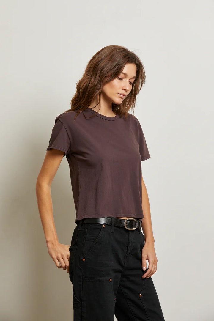 Perfect White Tee - Harley Boxy Crew in Cocoa