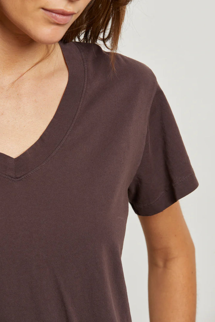 Perfect White Tee – Hendrix V-Neck Tee in Cocoa