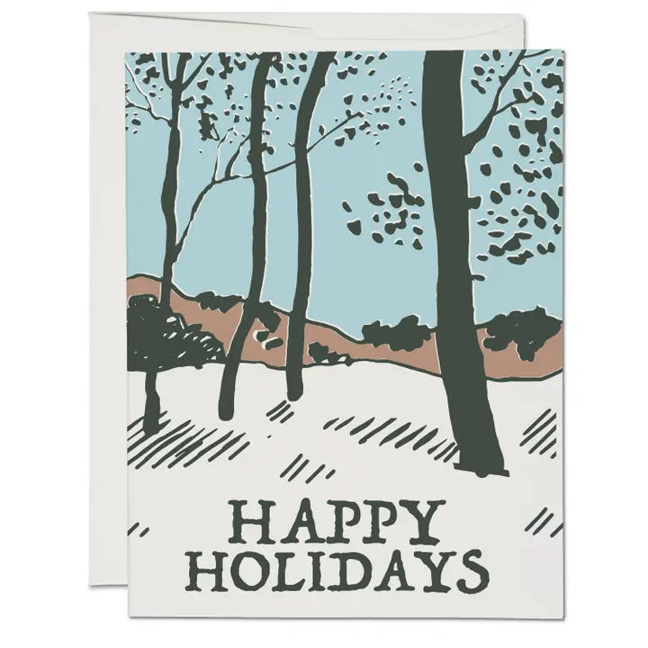 Red Cap Cards – Snowy Forest Holiday Card