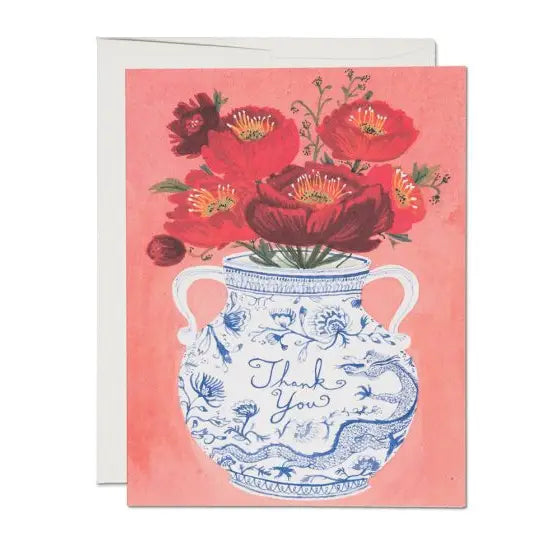 Red Cap Cards - Dragon Vase Thank You