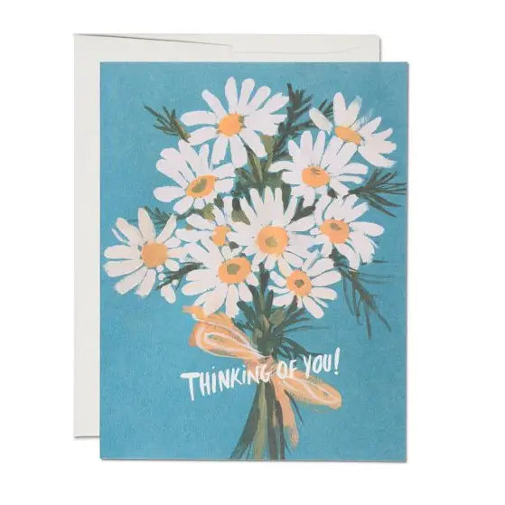 Red Cap Cards - Thinking of You Vintage Daisy Greeting Card