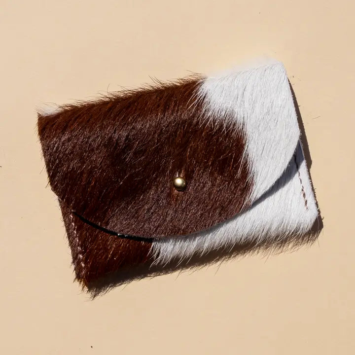 Primecut – Brown + White Cowhide Card Holder