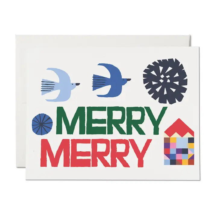 Red Cap Cards - Merry Merry Holiday Card