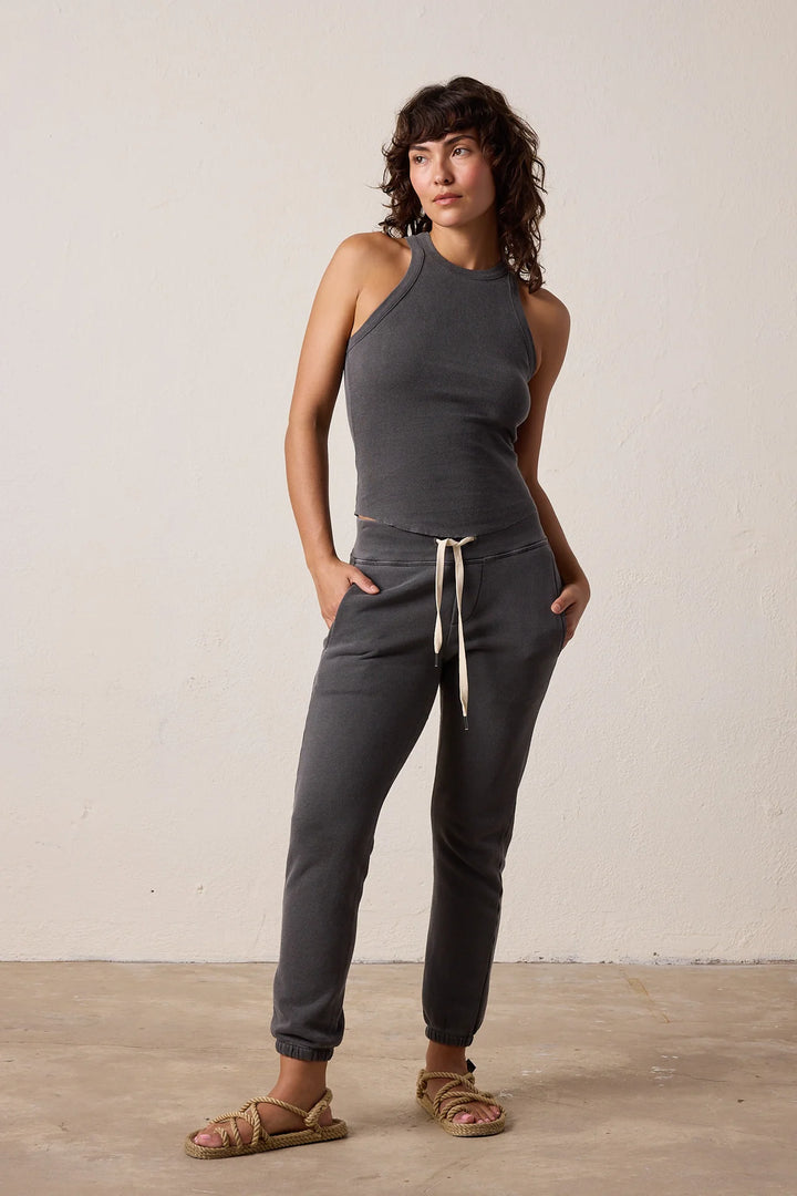 NSF – Sayde Slim Loop Terry Sweatpant in Faded Black