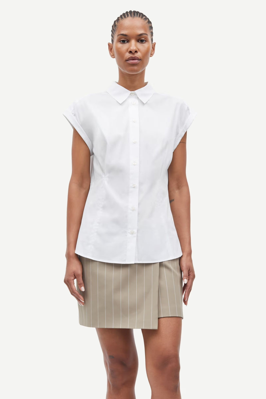 Samsoe Samsoe - Satolina Short Sleeve Shirt in White