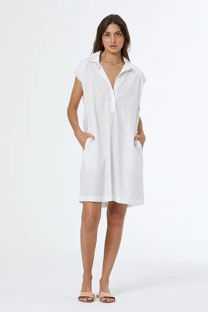 YFB – Orleans Mini Shirt Dress in Bone