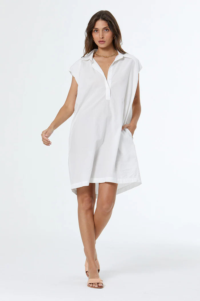 YFB – Orleans Mini Shirt Dress in Bone