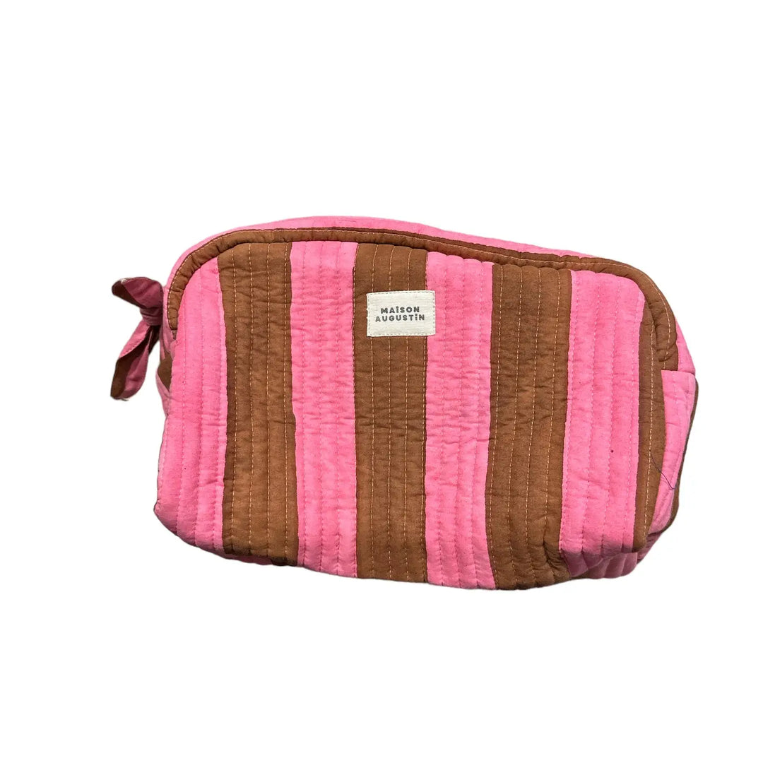 Maison Augustine – Pink Stripe Malabar Toiletry Bag