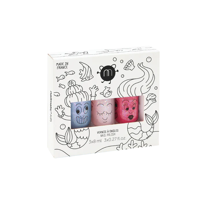 Nailmatic – Kids Water-Based Nail Polish Set of 3 in Mermaid