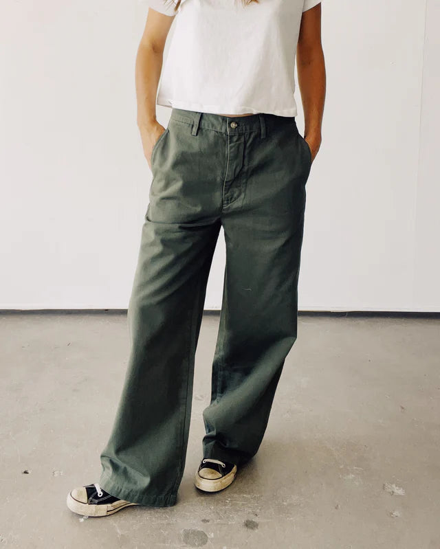 Hey Gang – Buckle Back Trousers in Green