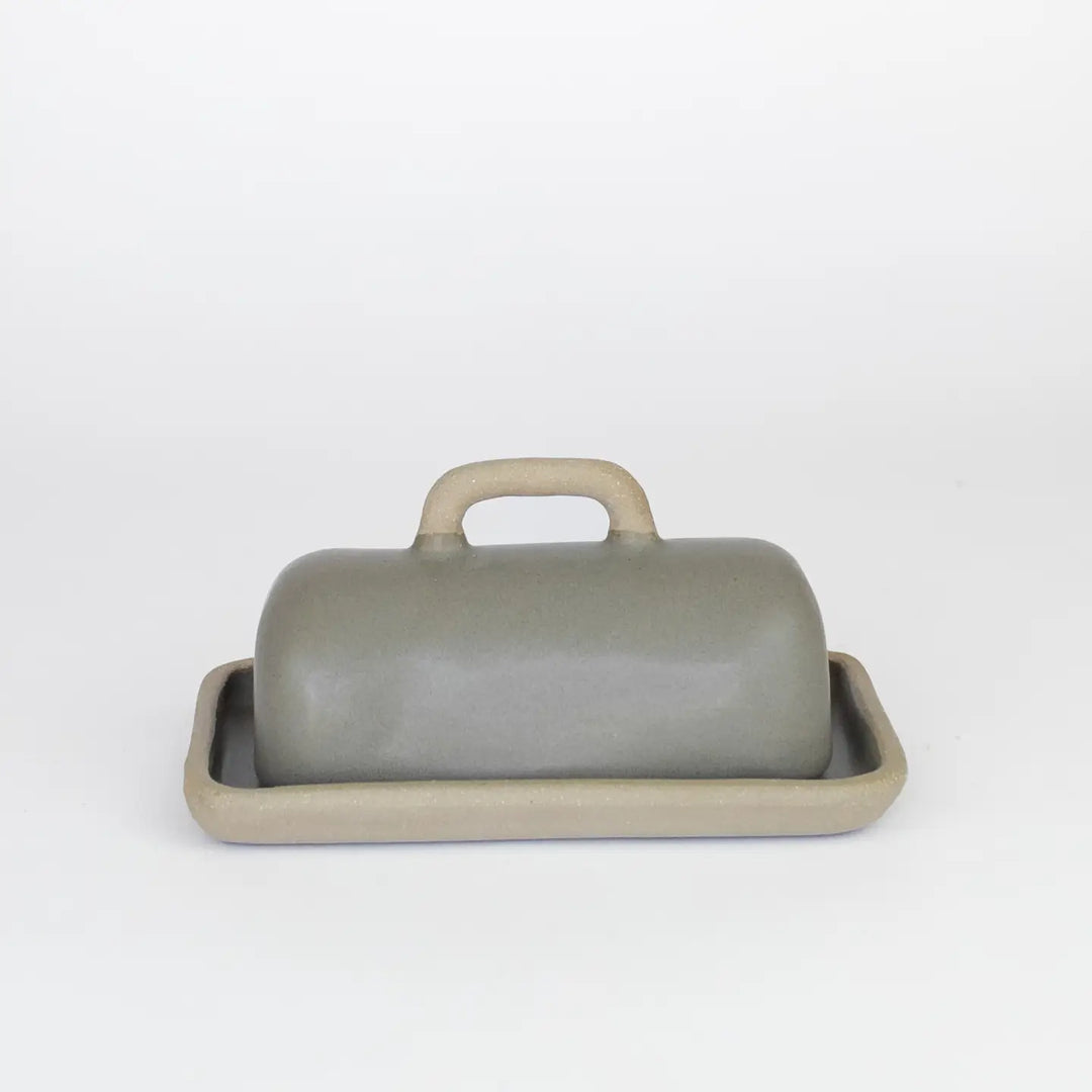 Jars of Dust – Handmade Ceramic Butter Dish in Stone