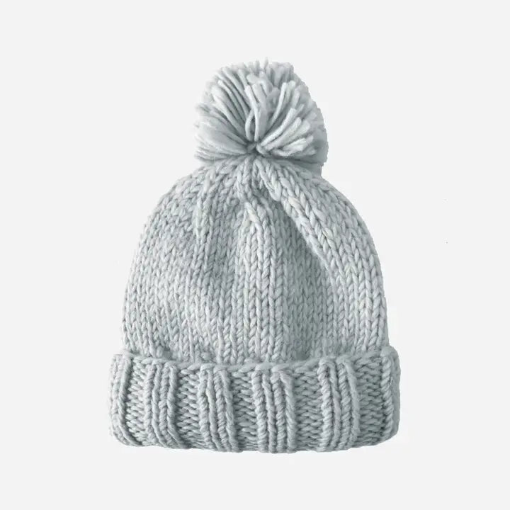 The Blueberry Hill – Classic Pom Hat in Bowie Grey