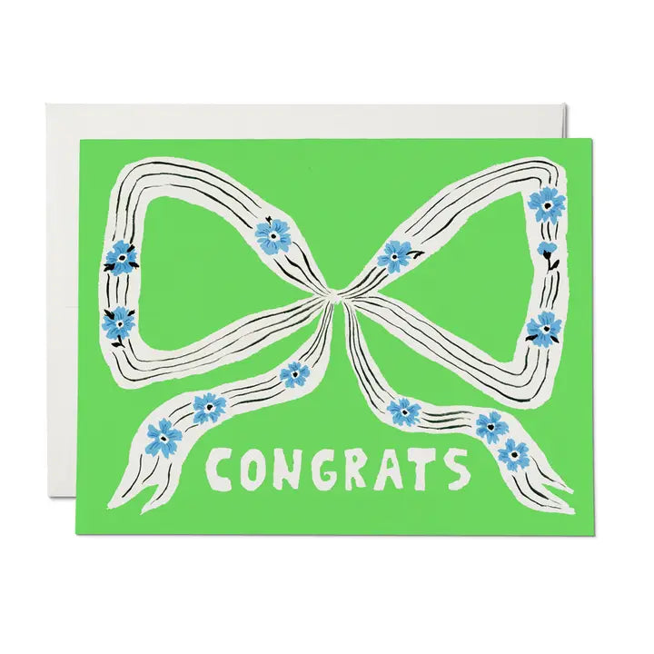Red Cap Cards - Congrats Bow