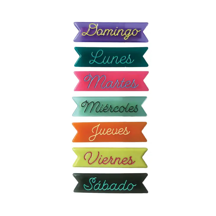 Eugenia Kids – Days of the Week Hair Clips – In Spanish