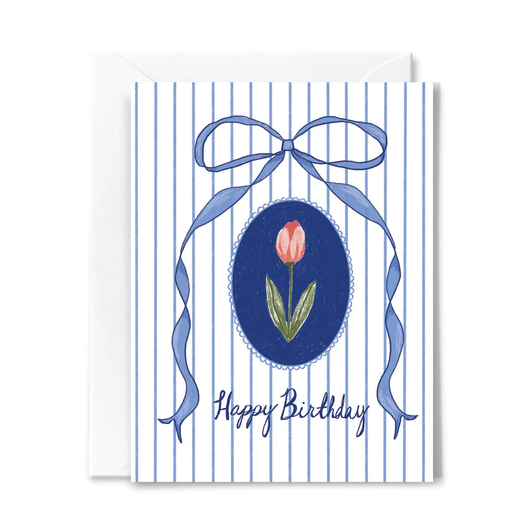 Studio Conroy – Bow and Tulip Birthday Greeting Card