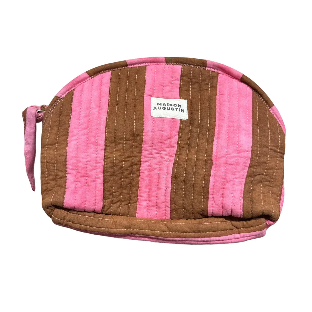 Maison Augustine – Pink Malabar Stripe Makeup Pouch