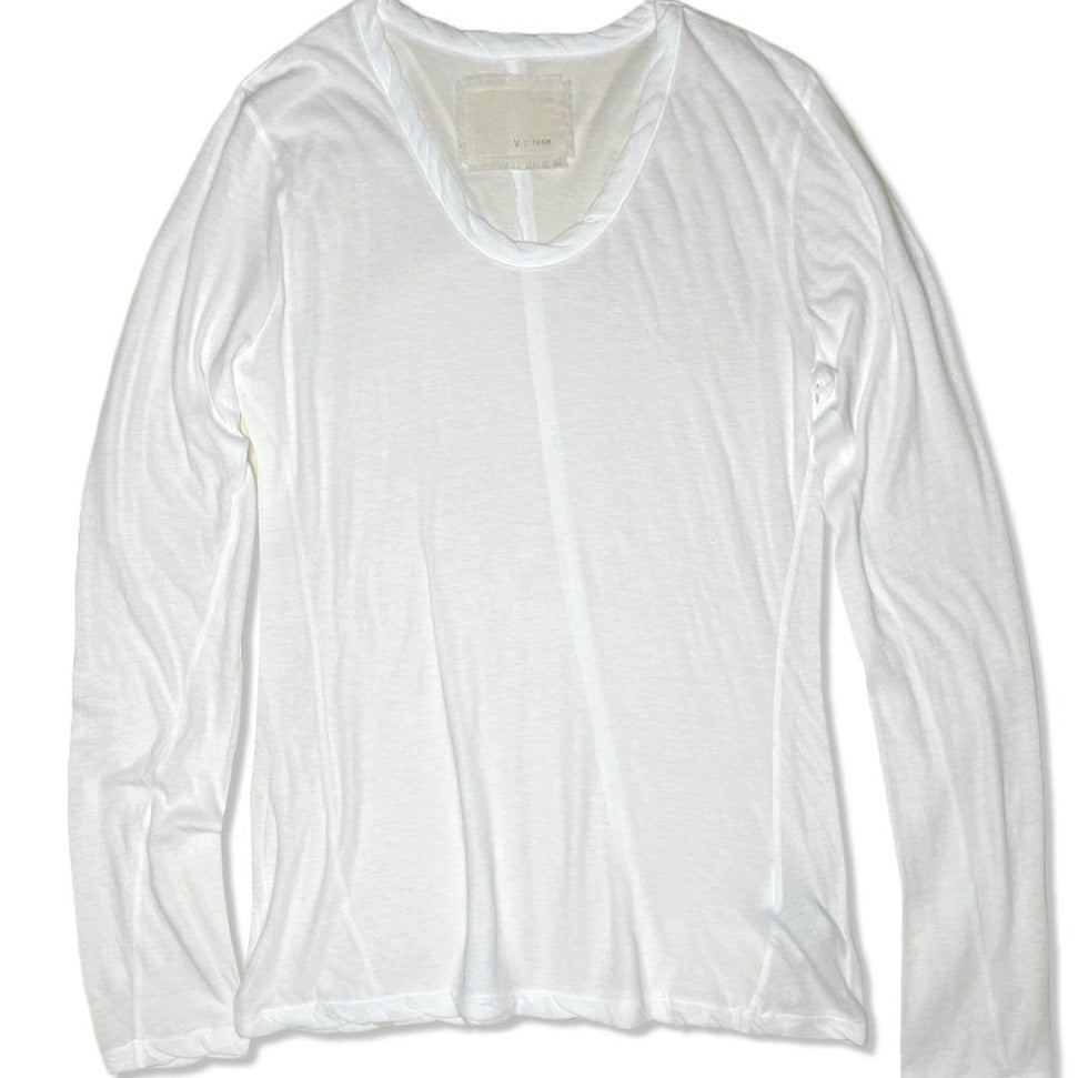 V :: ROOM – High Soft Jersey Long Sleeve Crew in White
