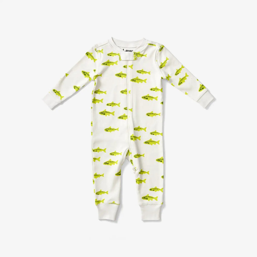 Lewis – Zip Sleeper in Chartreuse Salmon