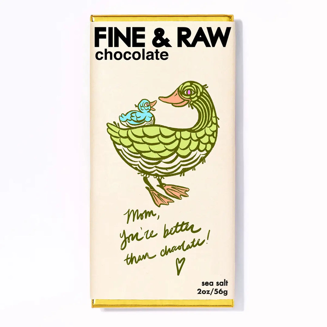 Fine & Raw Chocolate – 2oz Mother's Day Sea Salt Chocolate Bar