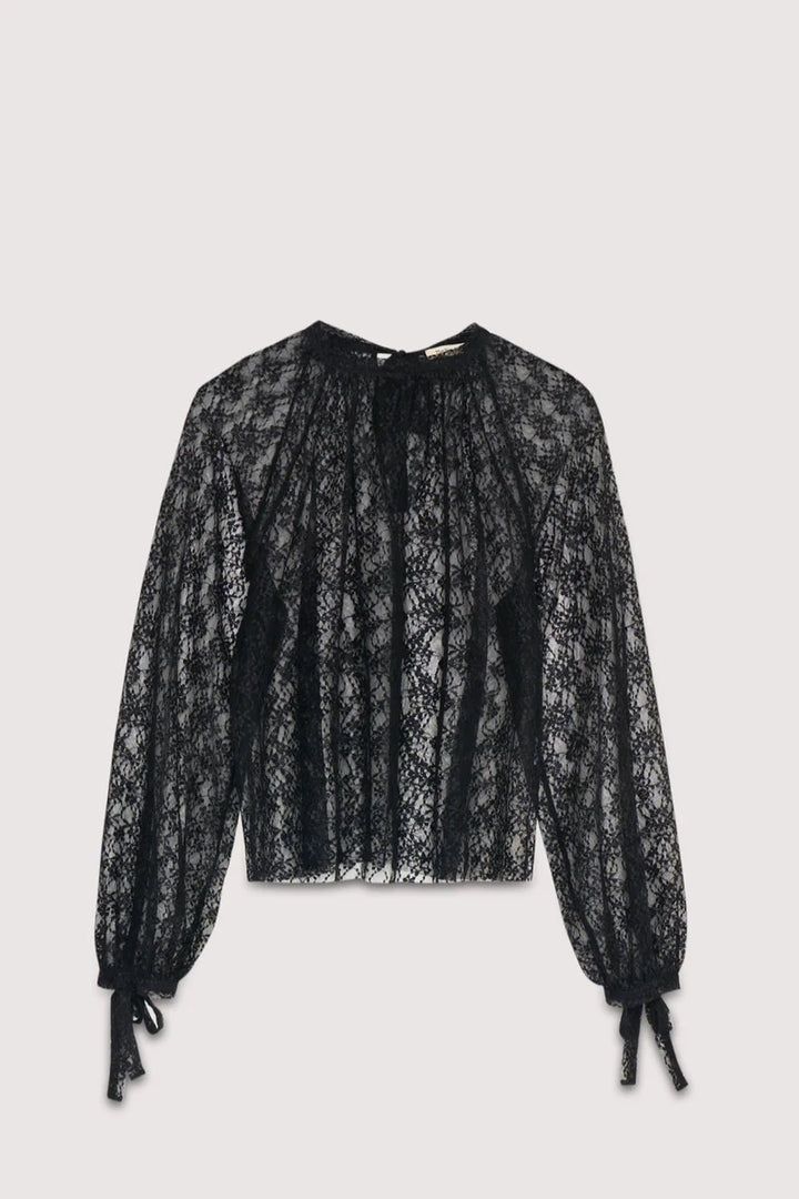 The New Society – Anita Sheer Blouse in Eclipse Noir