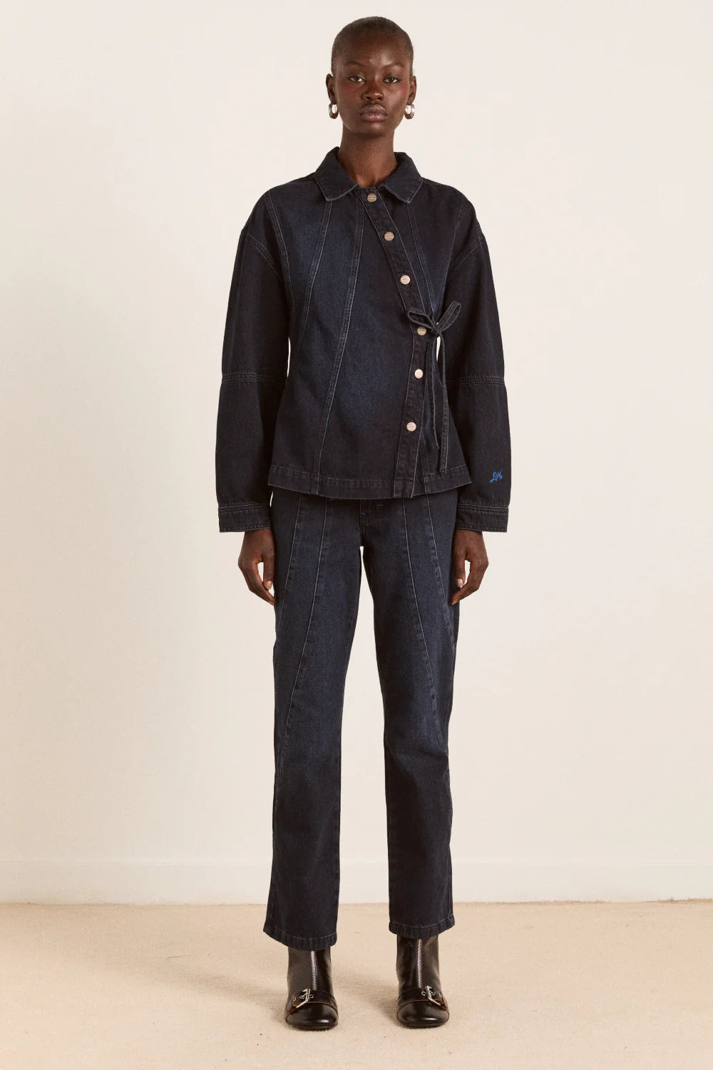Damson Madder – Juli Wavy Seam Jeans in Blue – Salchicha
