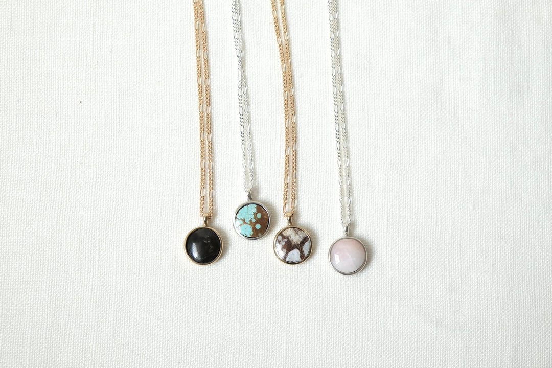 Sarah Safavi Jewelry – Round Token in Snowflake Obsidian