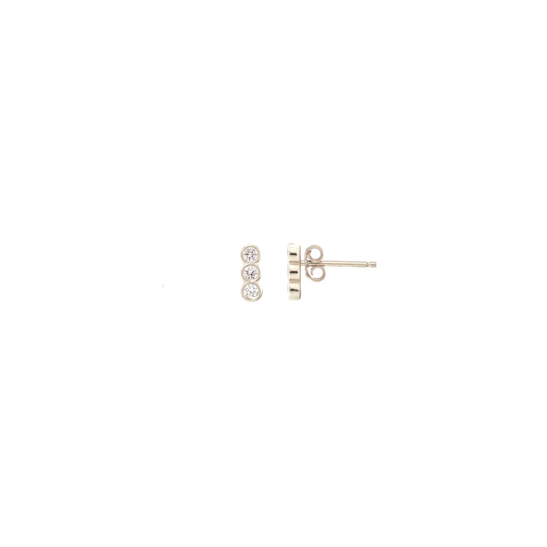 Kris Nations – Triple Bezel Stud in Sterling Silver