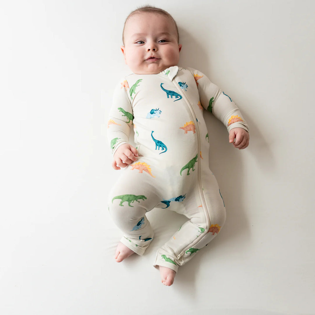Kyte Baby - Zippered Romper in Ecru Roar