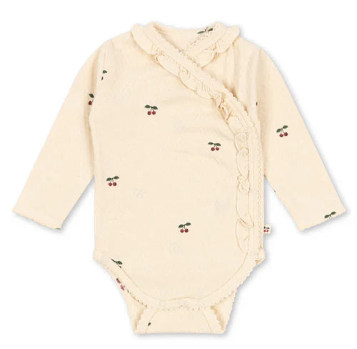 Konges Slojd - Basic Newborn Long Sleeve Body Suit in Cherry