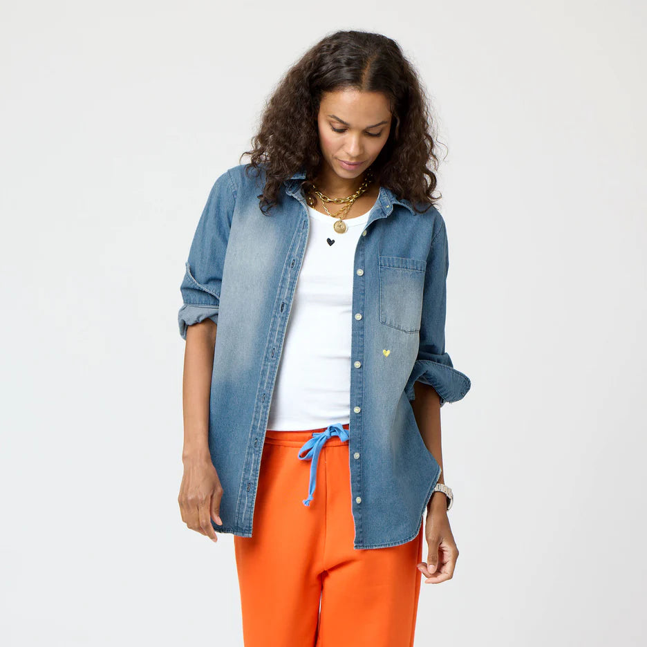 Kerri Rosenthal – Lightweight Denim Shirt in True Blue