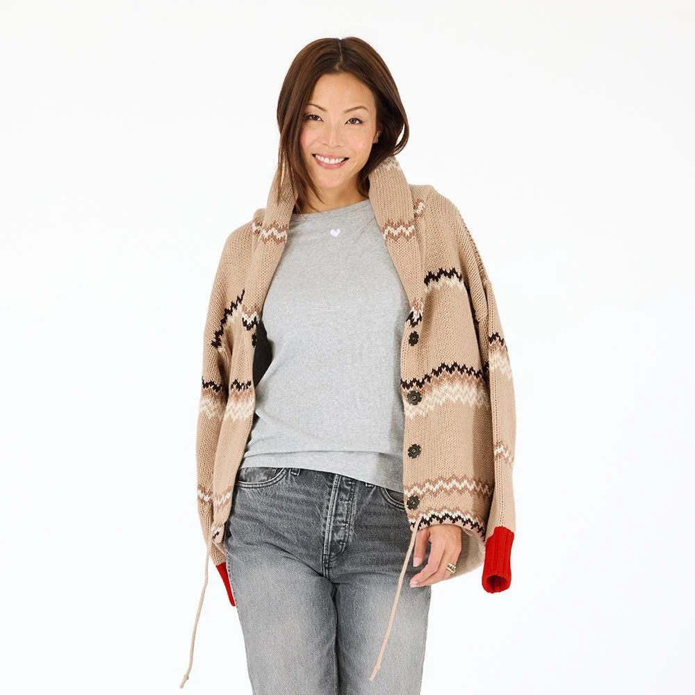 Kerri Rosenthal – Shawl Coller Ker-Isle Cardigan in Multi