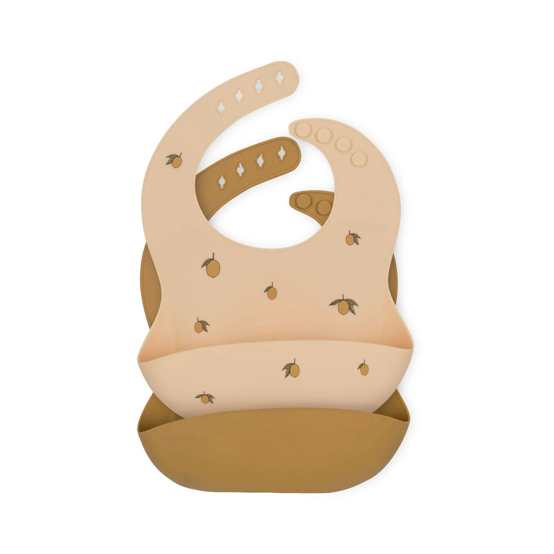 Konges Slojd - 2 Pack Silicone Bibs in Lemons
