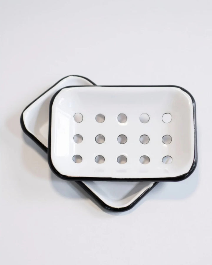 Enamel Soap Dish in White