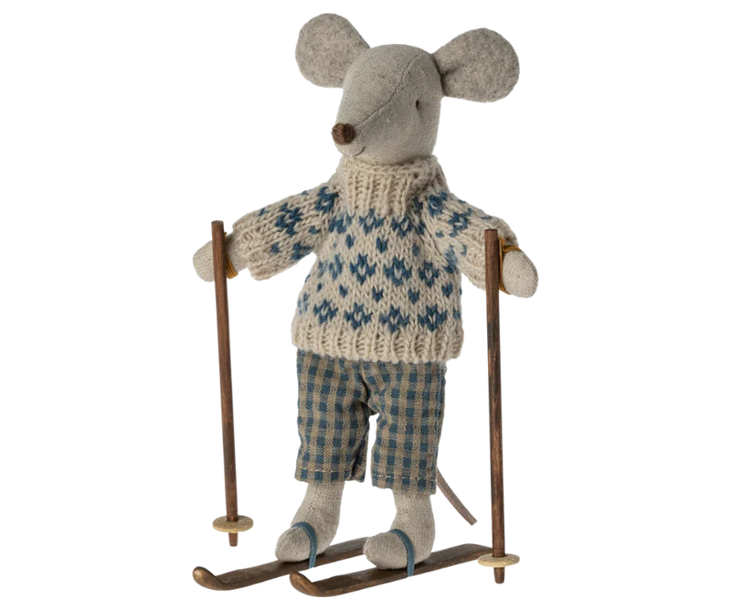 Maileg – Winter Dad Mouse with Ski Set