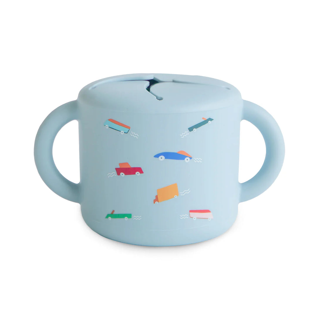 Mushie - Silicone Snack Cup in Retro Cars