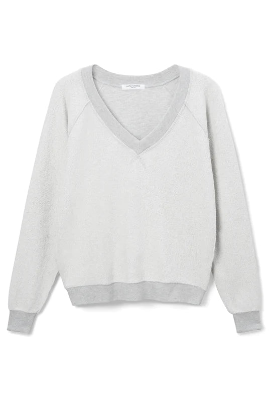 Perfect White Tee - Mischa Reversed V Sweatshirt in Heather Grey