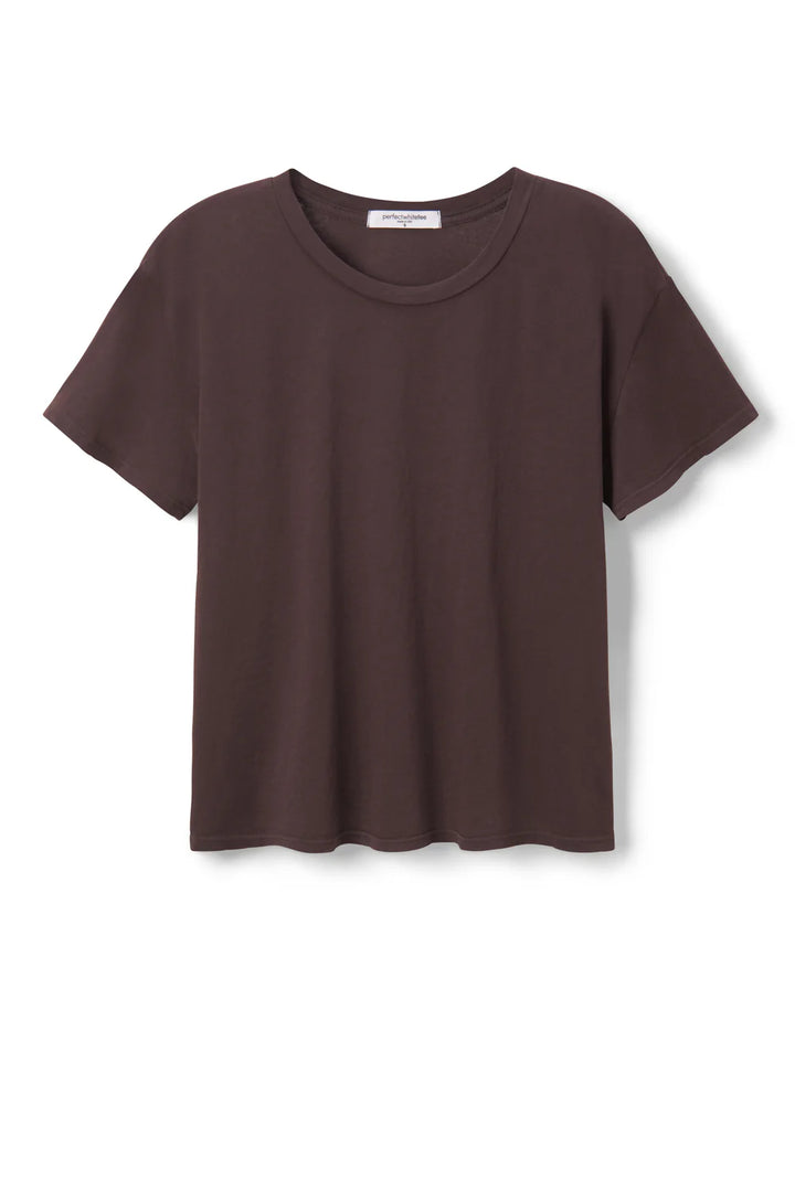 Perfect White Tee - Harley Boxy Crew in Cocoa