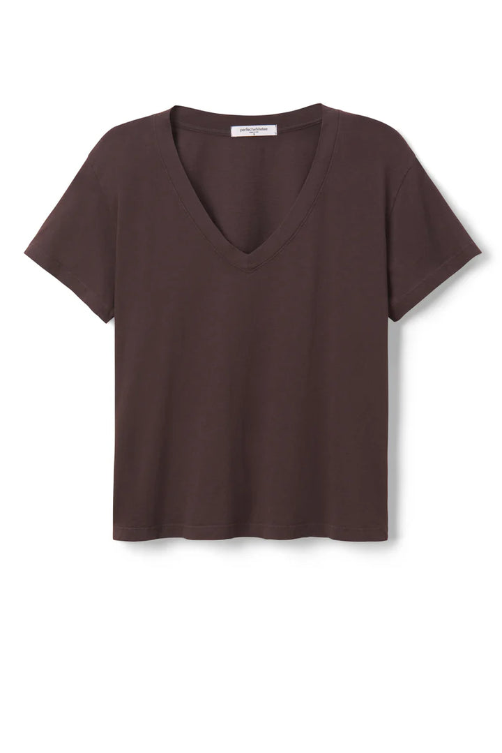 Perfect White Tee – Hendrix V-Neck Tee in Cocoa