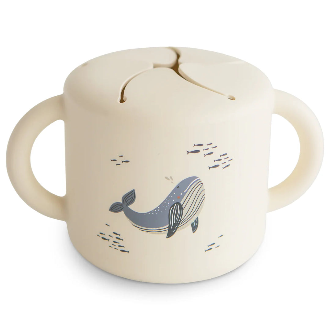 Mushie - Silicone Snack Cup in Whales