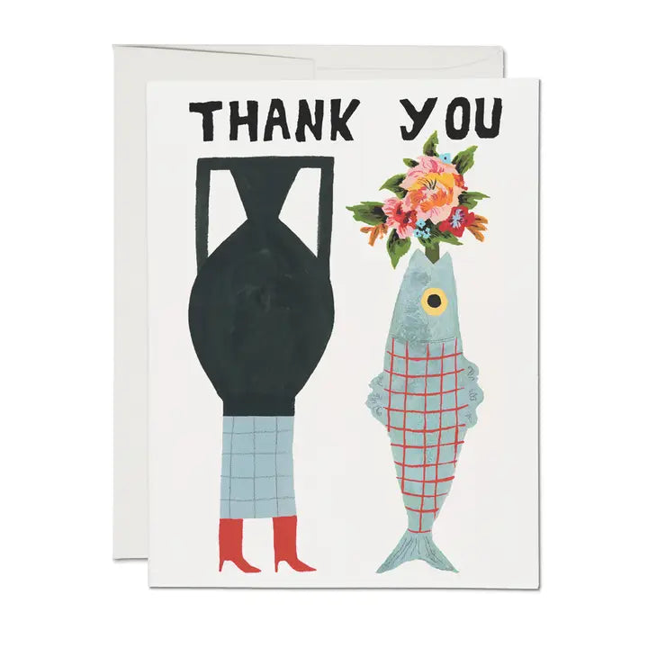 Red Cap Cards - Vases Thank You Card