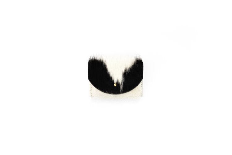 Primecut – Black + White Cowhide Card Holder