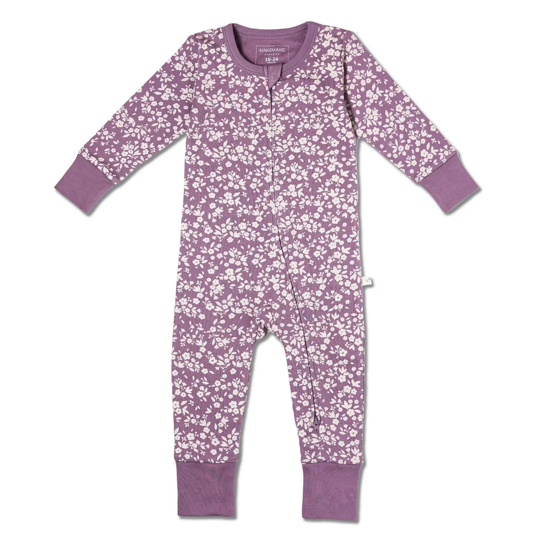 MakeMake Organics - Organic Cotton 2-Way Zip Romper in Thistle