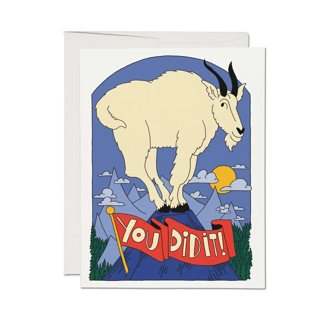 Red Cap Cards - Proud Goat Greeting Card